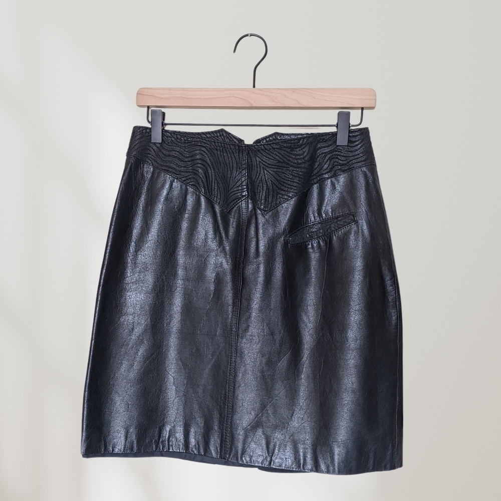 Leather mini skirt